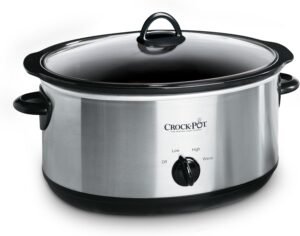 Crock-Pot 7 Quart Oval Manual Slow Cooker, Stainless Steel (SCV700-S-BR), Versatile Cookware for Large Families or Entertaining