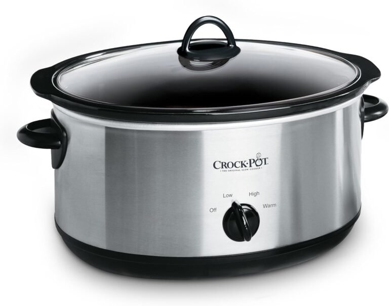 Crock-Pot 7 Quart Oval Manual Slow Cooker, Stainless Steel (SCV700-S-BR), Versatile Cookware for Large Families or Entertaining
