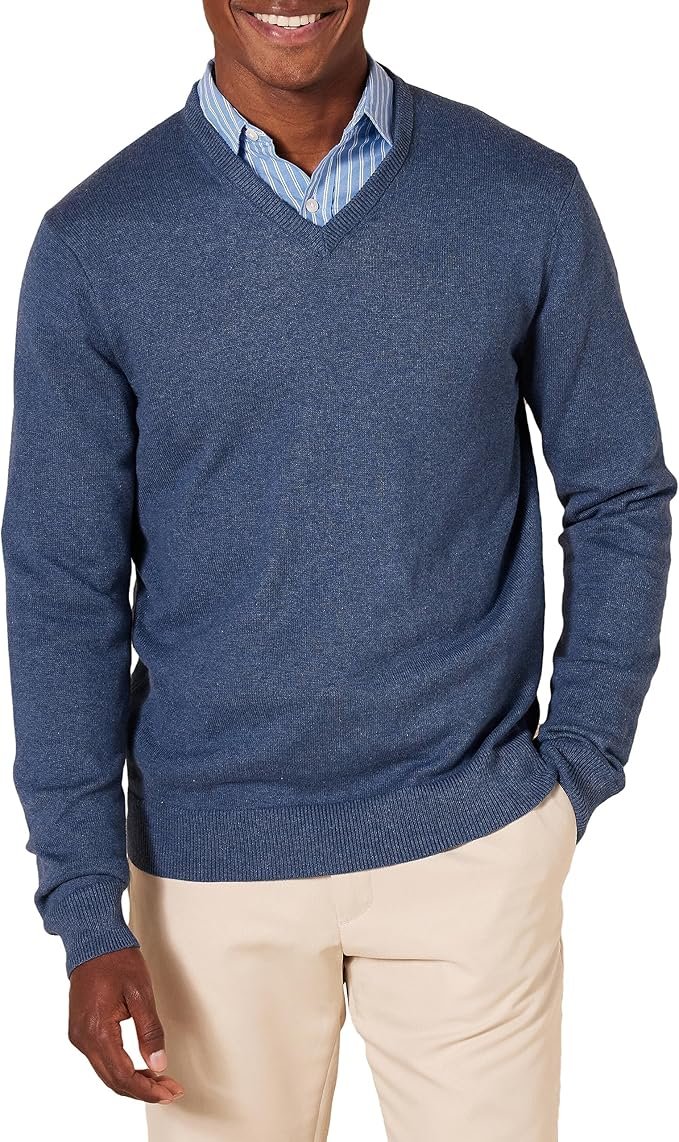 Amazon Essentials Men’s V-Neck Pullover Sweater (Available in Big & Tall)