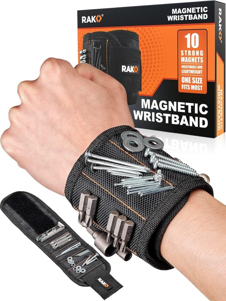 RAK Magnetic Wristband Gifts for Men – Premium Tool Belt for Holding Screws Nails with Powerful Magnets, Cool Gadgets Stocking Stuffers for Men, Holiday for Dad, Husband, Grandpa, Him