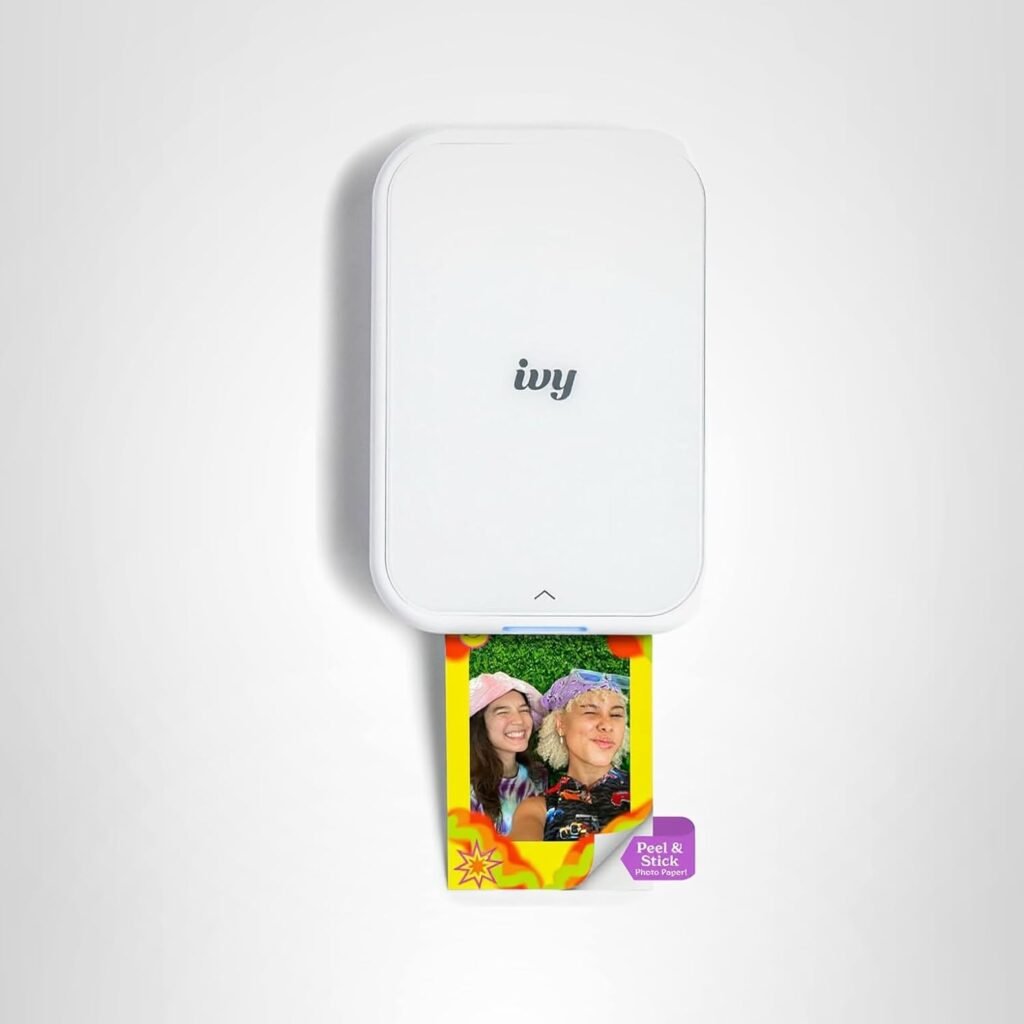 Canon Ivy 2 Mini Photo Printer, Print from Compatible iOS & Android Devices, Sticky-Back Prints, Pure White