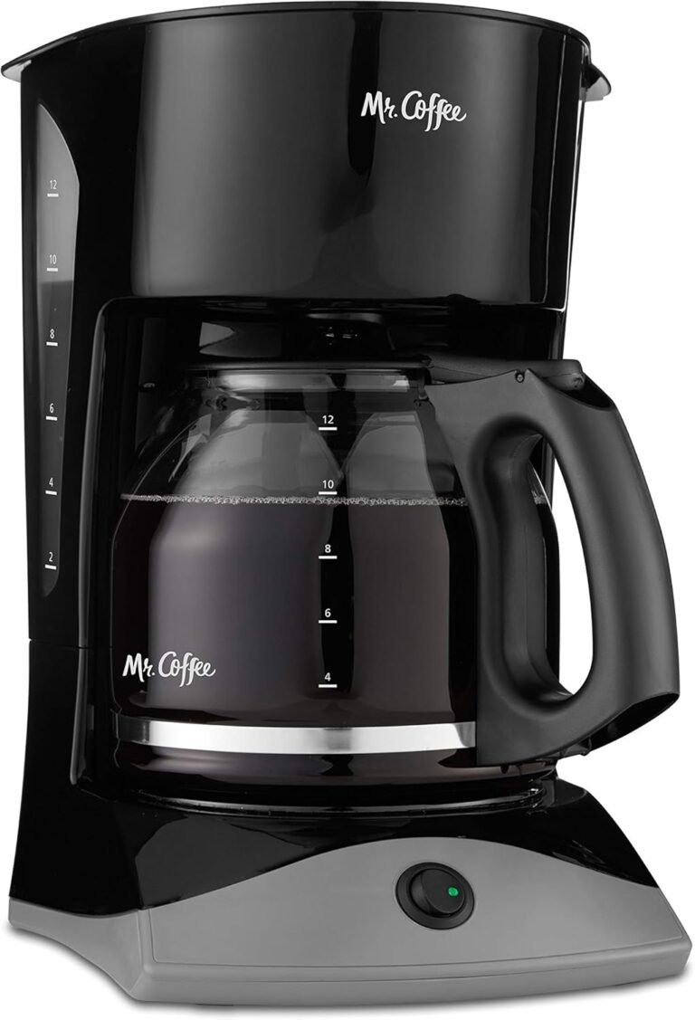 Mr. Coffee Black Coffee Maker, 12 Cups, with Auto Pause and Glass Carafe, Perfect for Home and Office Use | Black, 12 Cups, Glass Carafe, Perfect for Home and Office Use