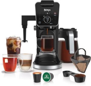 Ninja Hot and Iced Coffee Maker, Single Serve Coffee Maker and Drip Coffee Machine, DualBrew Pro Specialty 12-Cup with K-Cup Combo, Includes Permanent Filter, CFP307 | K-Cup Combo, Specialty, Permanent Filter