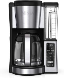Ninja 12-Cup Programmable Coffee Brewer, 2 Brew Styles, Adjustable Warm Plate, 60oz Water Reservoir, Delay Brew – Black/Stainless Steel | 12-Cup, 60oz Water Reservoir, Black/Stainless Steel