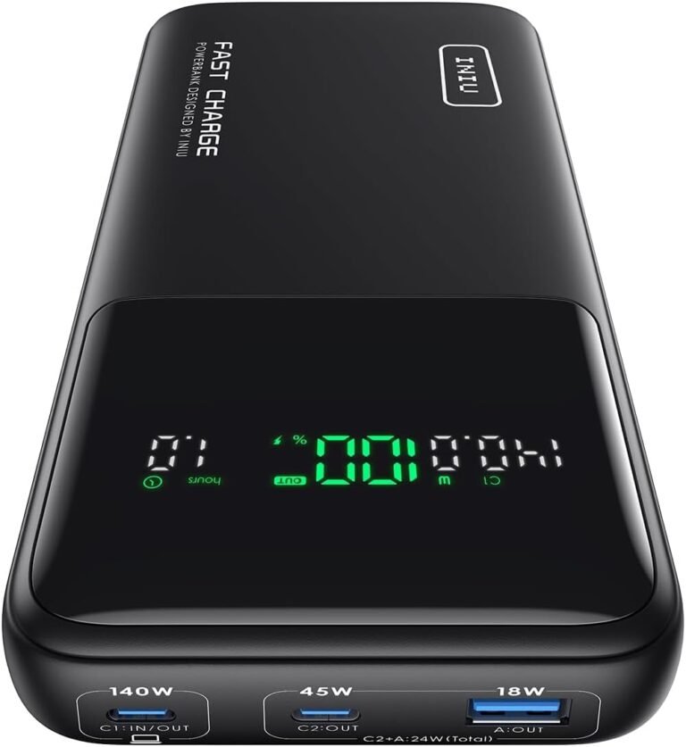 INIU 27000mAh 140W USB-C Power Bank with Digital Display